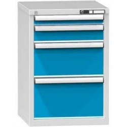 Zásuvková skříň ZA4, 578 x 600 x 840 mm, šedá-modrá