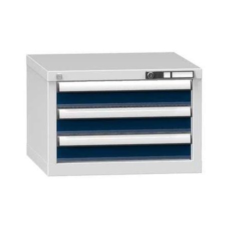 Zásuvková skříň ZA3, 578 x 600 x 390 mm, šedá-tmavě modrá