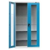 Nářaďová skříň SK2-003S, 1044 x 405 x 1950 mm, šedá-modrá