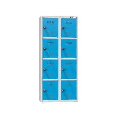 Boxová dobíjecí skříň s mincovním zámkem, 800 x 500 x 1850 mm, zásuvka F, HUF, šedá-tmavě modrá