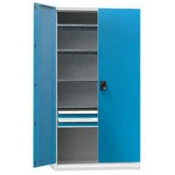 Nářaďová skříň SK1-002, 1044 x 625 x 1950 mm, šedá-modrá