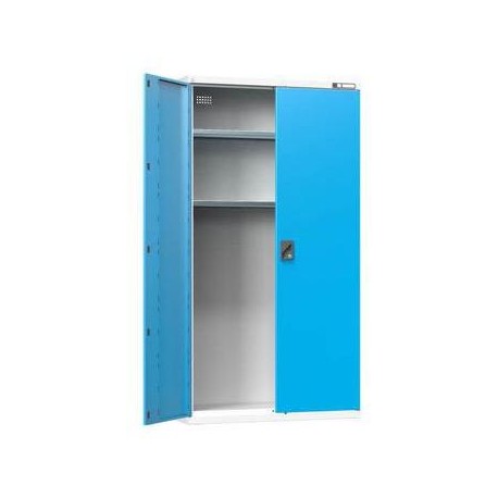 Dílenská dobíjecí skříň, 1044 x 405 x 1950 mm, šedá-modrá