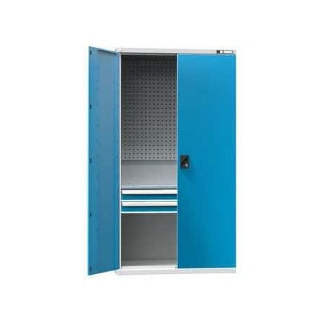 Nářaďová skříň SK1-003, 1044 x 625 x 1950 mm, šedá-modrá