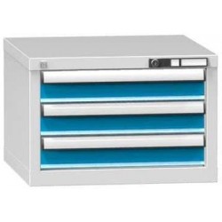 Zásuvková skříň ZA3, 578 x 600 x 390 mm, šedá-modrá