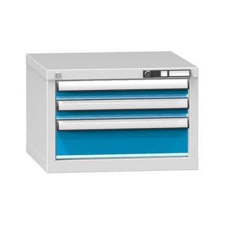 Zásuvková skříň ZA5, 578 x 600 x 390 mm, šedá-modrá