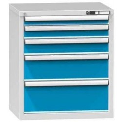 Zásuvková skříň ZD5, 731 x 600 x 840 mm, šedá-modrá