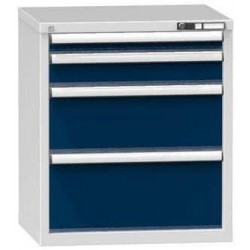 Zásuvková skříň ZD4, 731 x 600 x 840 mm, šedá-tmavě modrá