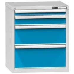 Zásuvková skříň ZD4, 731 x 600 x 840 mm, šedá-modrá