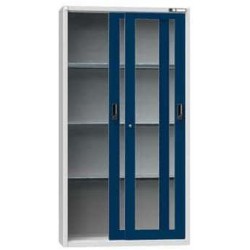 Nářaďová skříň SP1-001S, 1044 x 405 x 1950 mm, šedá-tmavě modrá