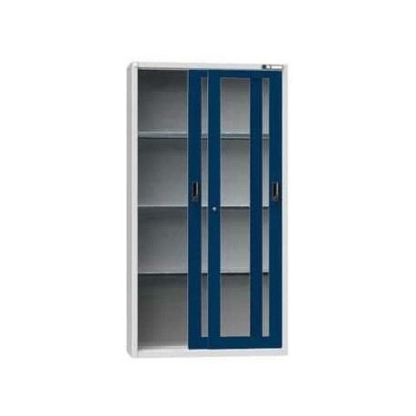 Nářaďová skříň SP1-001S, 1044 x 405 x 1950 mm, šedá-tmavě modrá
