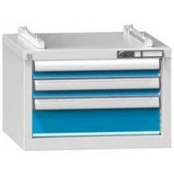 Zásuvková skříň ZA5ERGO, 578 x 600 x 390 mm, šedá-modrá