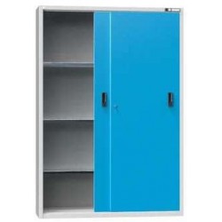 Nářaďová skříň SP2-001, 1350 x 405 x 1950 mm, šedá-modrá