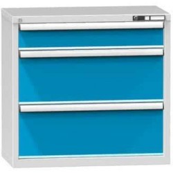 Zásuvková skříň ZR3, 884 x 464 x 840 mm, šedá-modrá