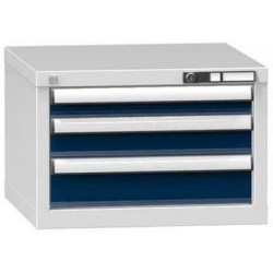 Zásuvková skříň ZA4, 578 x 600 x 390 mm, šedá-tmavě modrá