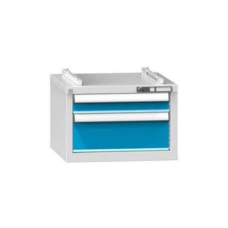Zásuvková skříň ZA2ERGO, 578 x 600 x 390 mm, šedá-modrá